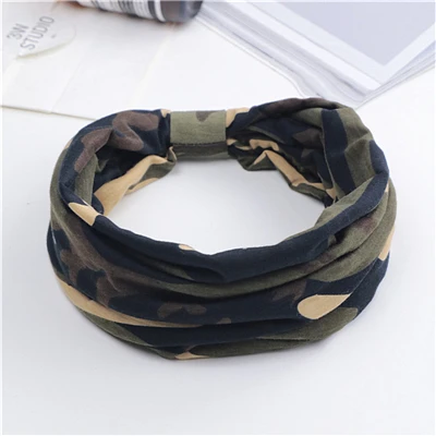 Floral Print Turban Knot Headwrap Sports Elastic yoga Hairband Fashion Cotton Fabric Wide headband For Women Hair accessoires