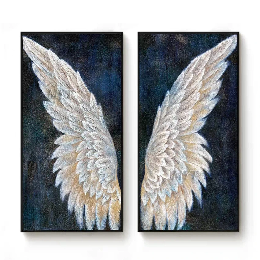 

A Pair Of Wing Abstract Oil Painting Modern Wall Art Living Room No Frame Picture Home Decoration Painting 100% Handmade Unframe