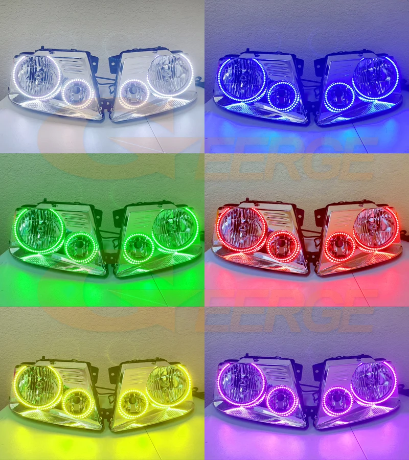 For Ford F-150 F150 2004 2005 2006 2007 2008 Bluetooth App RF Remote Ultra Bright Multi-Color RGB Led Angel Eyes Kit Halo Rings