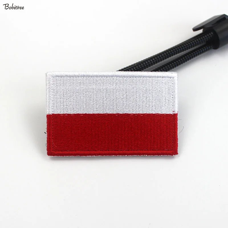 Poland flag Patches with Hook Loop Poles Banner Badge Embroidered armband Stickers For Backpack Caps Uniform Decoration