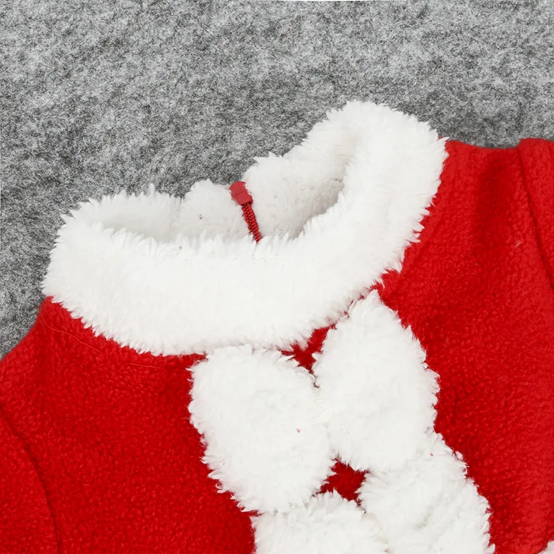2020 Christmas Baby Girls Dress Hat X\'mas Gift Sets Girls Fleece Clothes Lace Bebe Clothing Santa Costumes Outfits jumpsuit