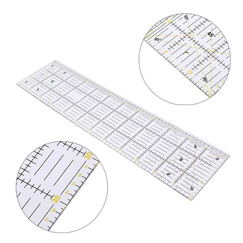 30/45/60cm Quilting Sewing Patchwork Ruler Cutting Tool Thick Transparent DIY