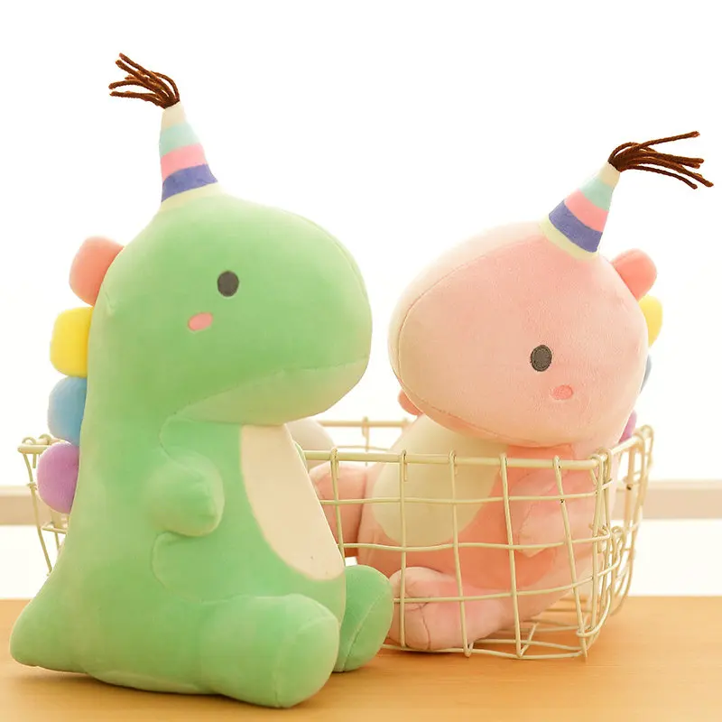 Schattige Hoge Kwaliteit Regenboog Hap Dinosaurus Plushie Pop Gevulde Glazen Groene Dino 'S Roze Dinosaurus Knuffel