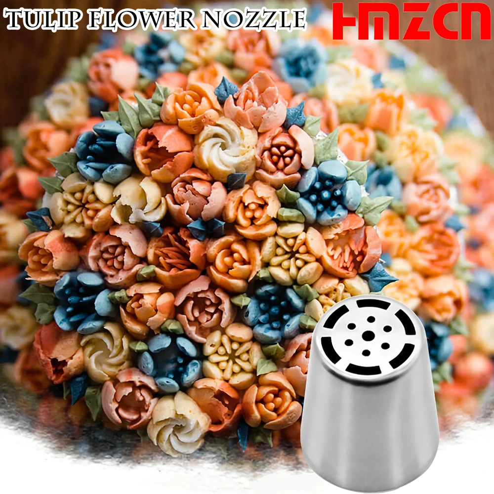 HMZCN Chrysanthemum Nozzles For Decorating Cake Tulip Pastry Nozzle Succulents Icing Piping Tips Bakeware Pastry Tool