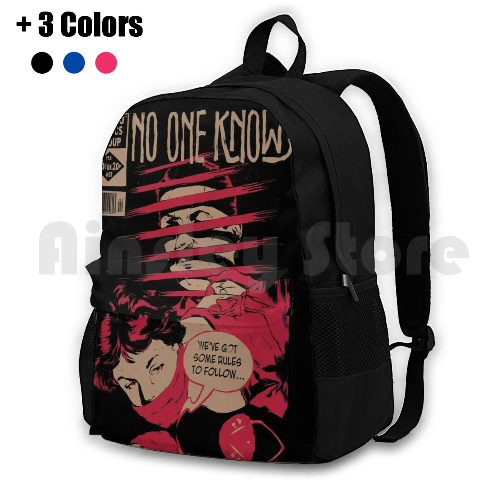 No One Knows Outdoor Hiking Backpack Riding Climbing Sports Bag Vintage Film Detective Scene Qotsa No One Knows Music Song Band