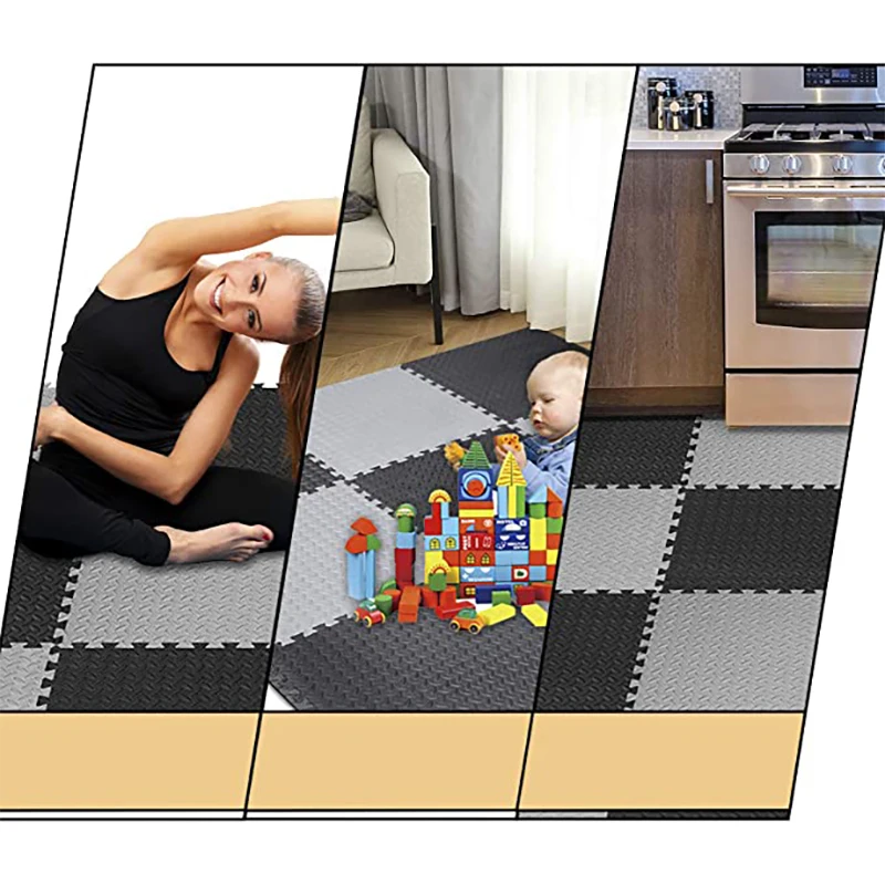 Fitness EVA Foam Interlocking Tiles Small Protective Foam Floor Mats Yoga Home Gym Equipment Soft Foam Puzzle Exercise Carpet