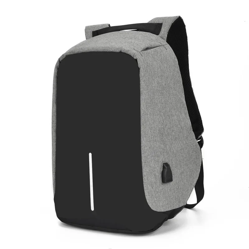 Backpack 15 Inch Unisex Solid Softback Zipper Casual Backpack Simple Backpacks For Women Anti Theft Backpack USP Rechargeable