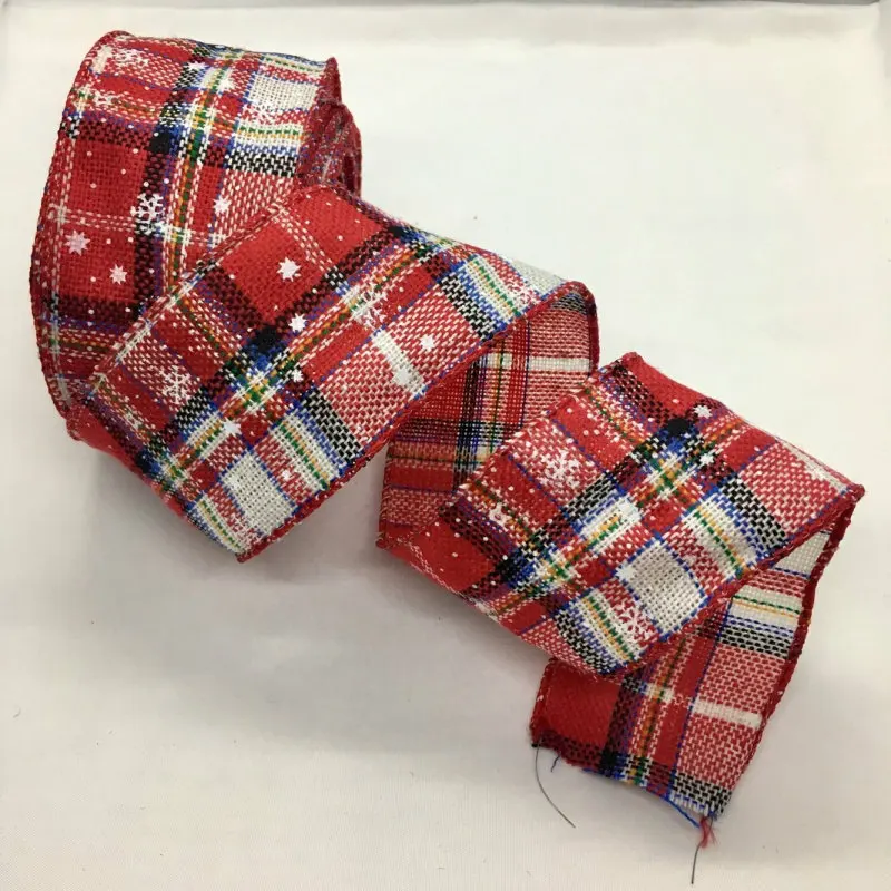 6 centimetri 2Y Wired Tartan Percalle Nastro di Stoffa Scozzese per Fatti A Mano del Mestiere Del Regalo Floreale di trasporto Imballaggio