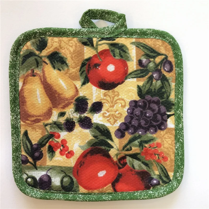 5 Stück/Packung 16,5x16,5cm Quadratische Näh-Baumwoll-Topfuntersetzer Hitzebeständige Topfuntersetzer Tischsets Küchen-Backzubehör – Detail 6