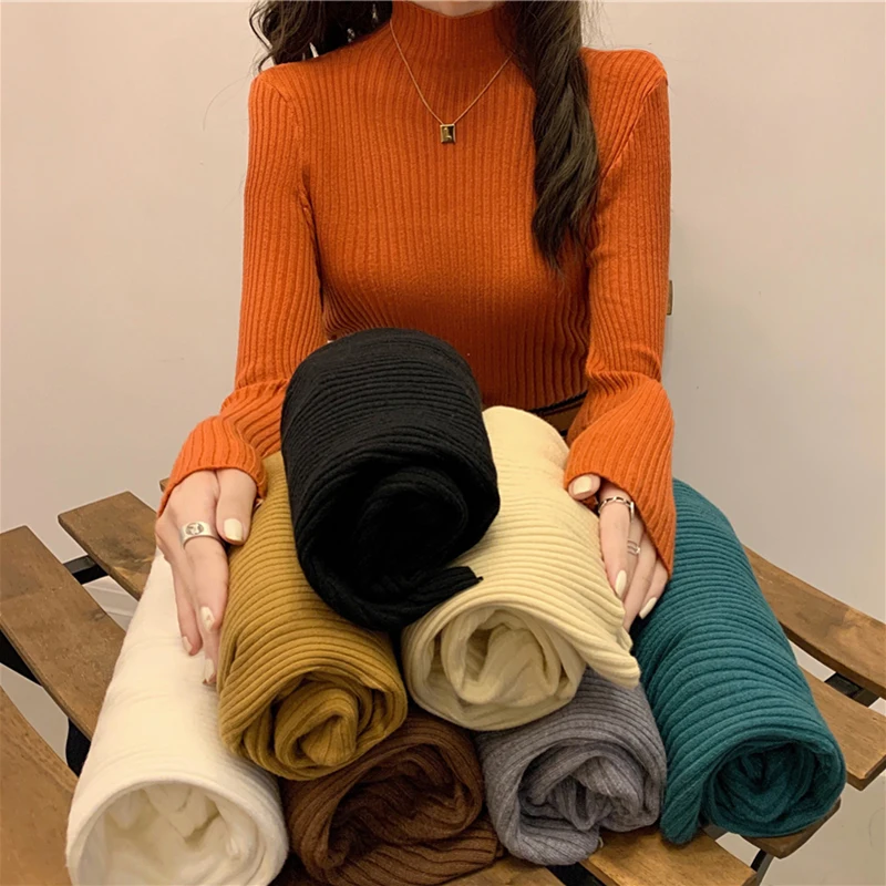 2024 clothes Knitted woman sweaters Pullovers Autumn Winter Basic women\'s jumper Slim women\'s sweater cheap pull long sleeve