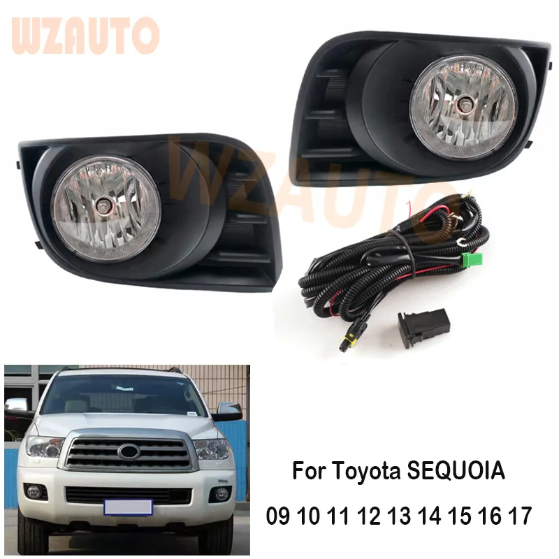 

Car Front Bumper Halogen Driving Fog Lamp Set Front Fog Light With Wiring Harness Switch For Toyota Sequoia 2009-2017
