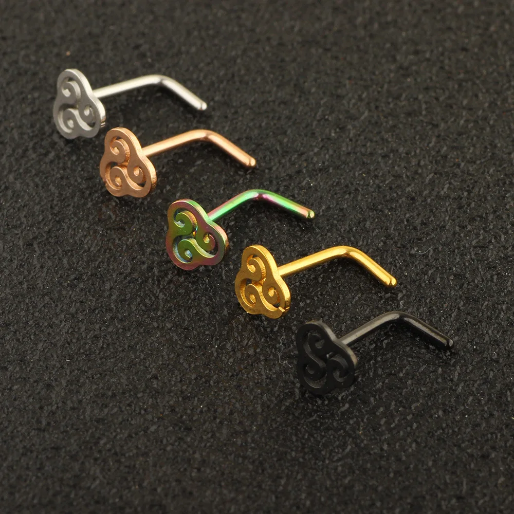 Rvs Crystal Neus Stud Pack 20G L Vorm Neus Ringen Set Hart Neusgat Piercing Set Rechte Pin Crystal stud Nose Ring