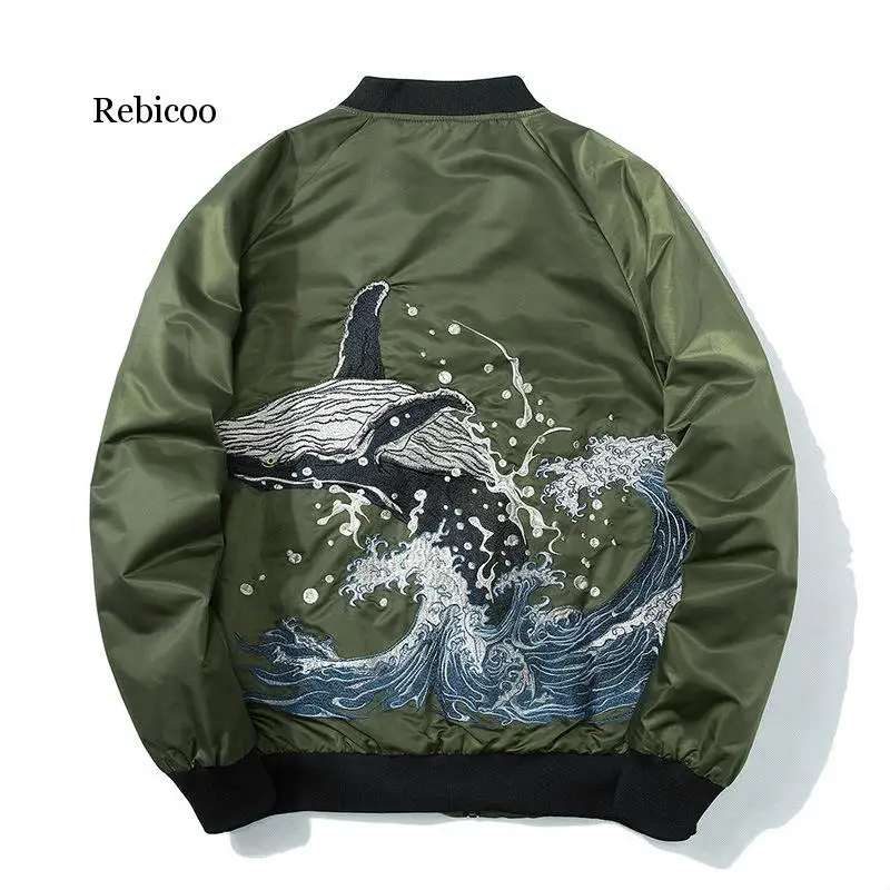 Spring New Style Yokosuka Embroidered MEN'S Coat Youth Thin Jacket Whale Japanese-style Retro Baseball Uniform