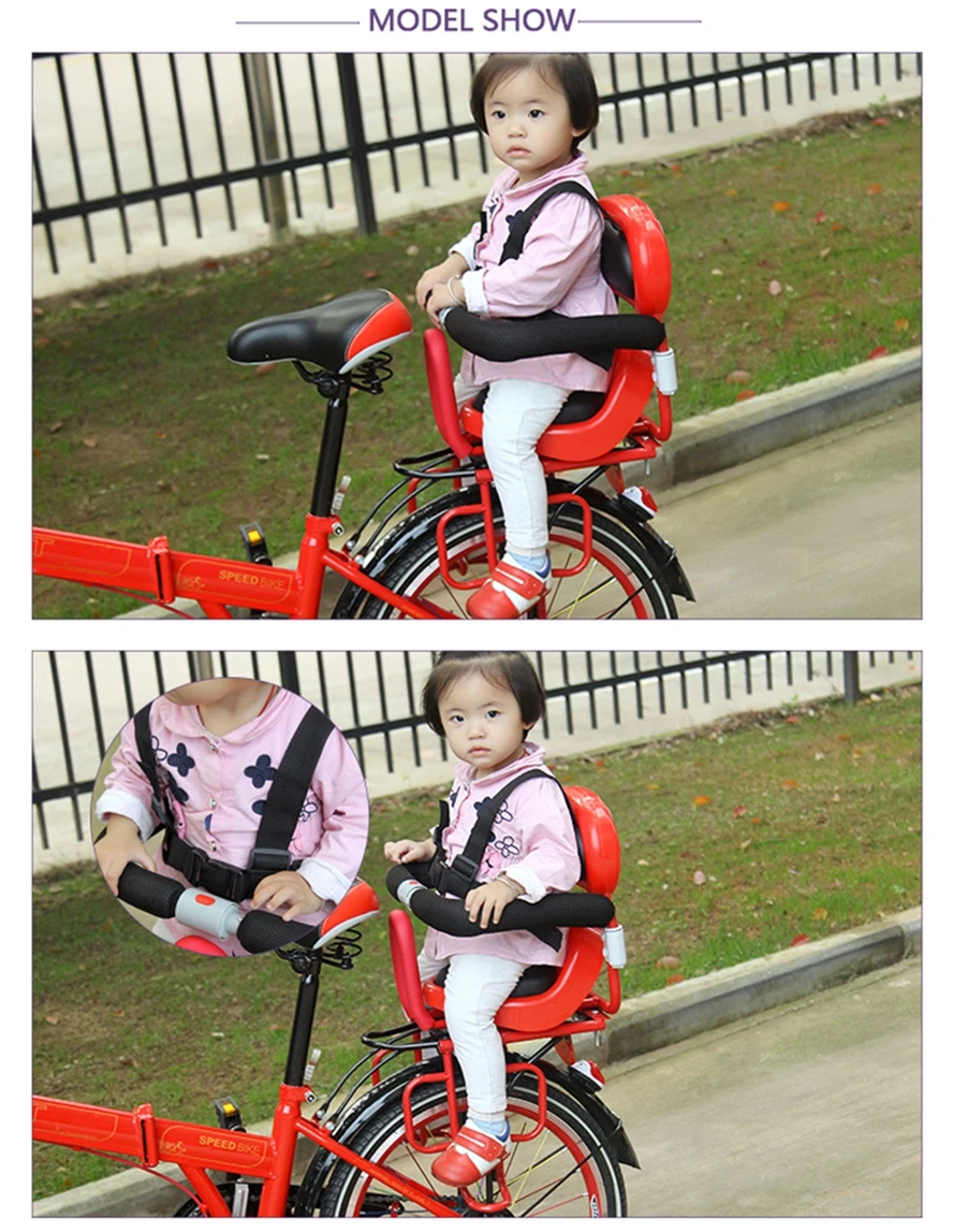 Children Safety Bicycle Seat Kids Bike Rear Chair Baby Safety Seat Mountain Bike Electric Bike Safety Seat Bicycle Back Saddle