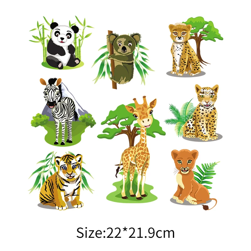 The new Cute Animal Patches for Kids Iron Appliques Custom Washable Stickers Heat Transfer Patches Eco-friendly Stickers