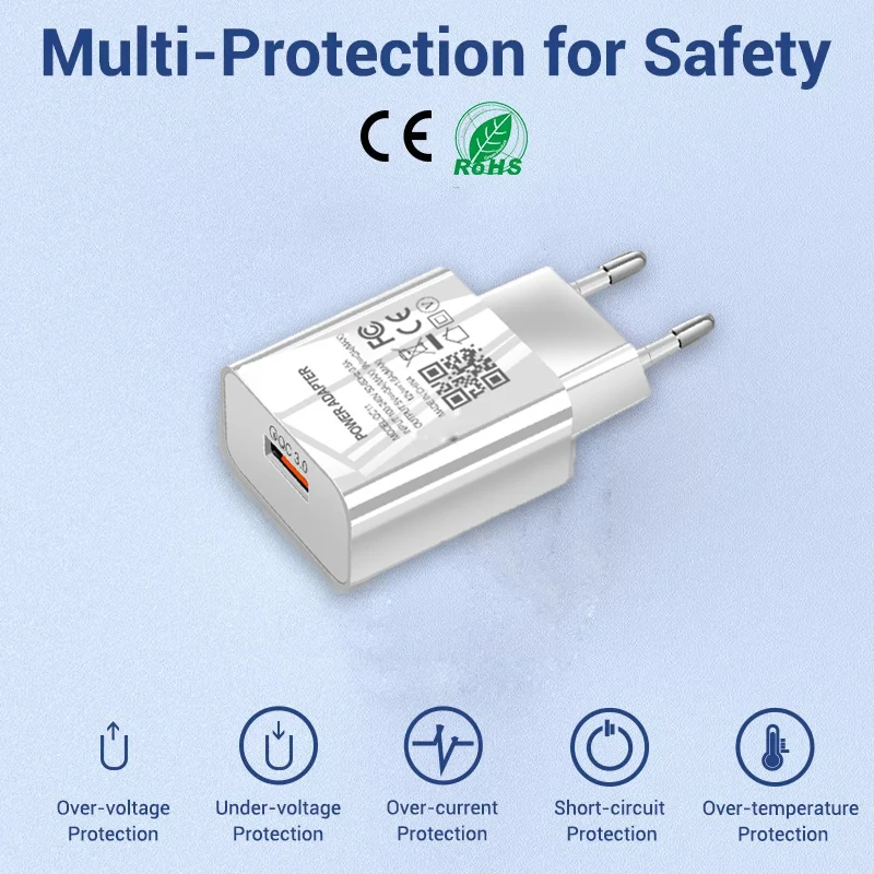 5V 3A USB Phone Charger Type-c USB Cable Quick Charge 3.0 For Samsung Galaxy S21 S20 FE S10 S9 S8 Plus Note 9 8 10 Pro Phones - náhled 3