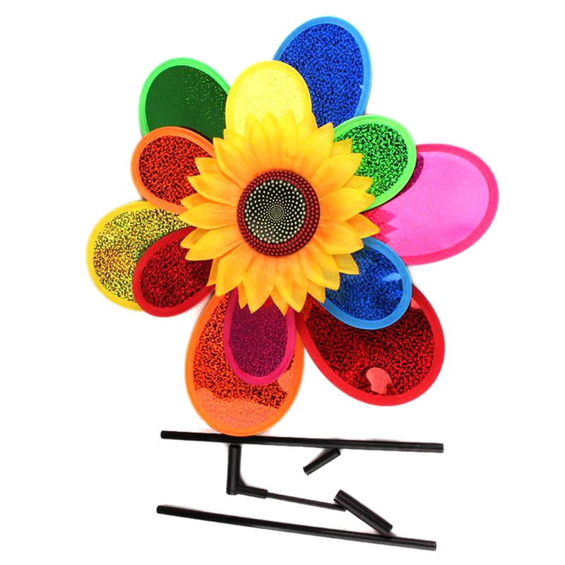 Moulin à vent tournesol pour enfants, comparateur de couleurs, spinner à vent, décoration de jardin, jouet de cour, maison, offre spéciale