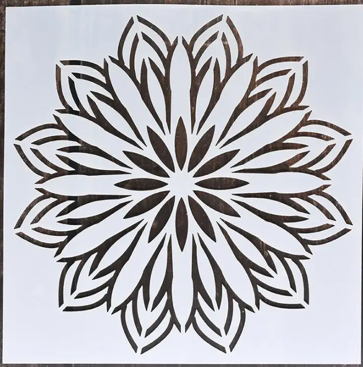 Mandala 1pc 15 * 15cm  mold DIY home decoration drawing template laser cutting wall template painting tile tiles stencil