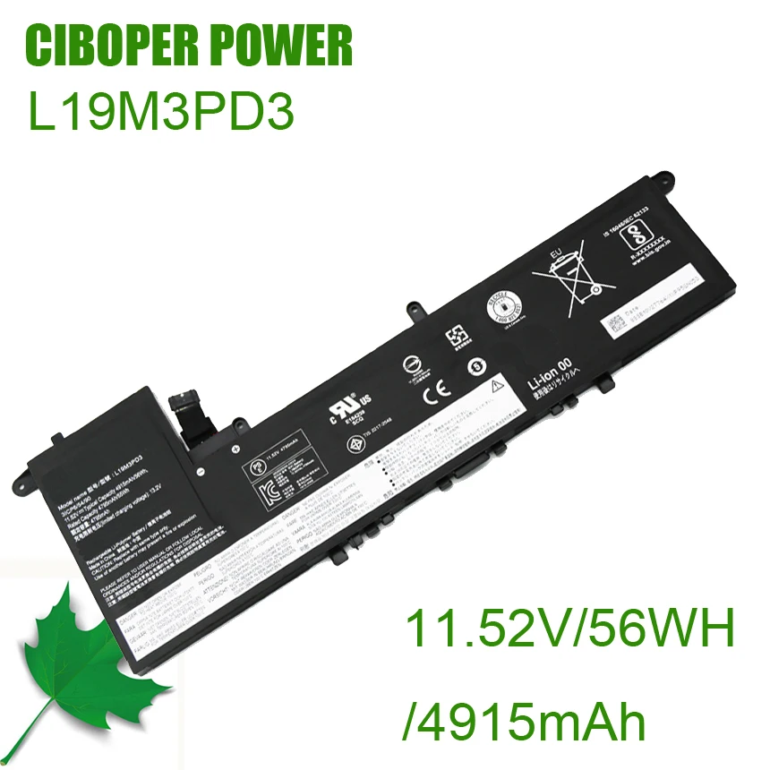 CP Laptop Battery 5B10W67393 L19M3PD3 L19D3PD3 L19L3PD3 56WH4915mAh For Ideapad S540-13 S540 13IML Series 8SSB10V2776 SB10W67401