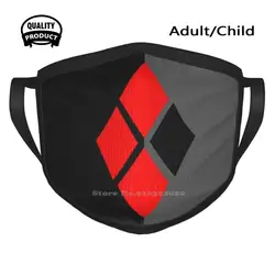 Symbol Dust-Proof Breathable Outdoor Mouth Mask Quinn Logo Symbol Bath Cool Evil Villain Gray Red Black