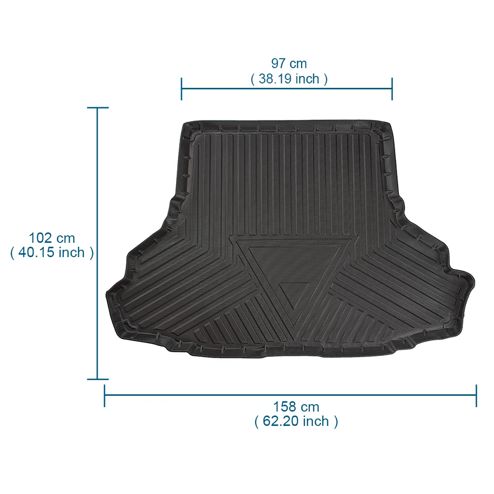 Rear Boot Cargo Mat Fit for Ford Mustang 2015-2020 Black Rubber Car Trunk Liner Cover Protector