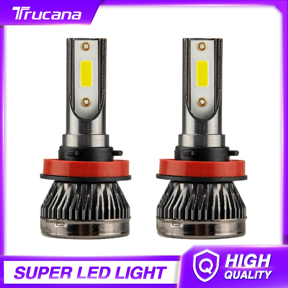 Trucana H7 LED مصباح أضاءه أمامي الضباب ضوء H4 إضاءة أمامية ليد للسيارة 30W H1 H3 H11 9005 9006 9012 880 5202 H13 9004 9007 6000K LED لمبات