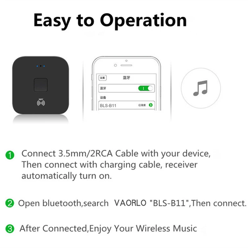 DISOUR NFC Bluetooth 5.0 Receiver 3.5mm AUX RCA Jack HIFI Stereo Audio Wireless Adapter Auto On/OFF For Car Kit Audio Receptor