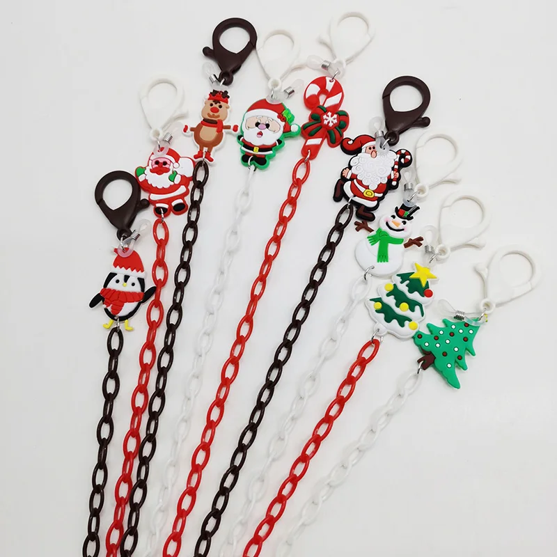 Children Masks Chain Creative Cartoon Christmas Colorful Acrylic Mask Rope Holder Non-slip Eyeglass Accessories For Kids Student