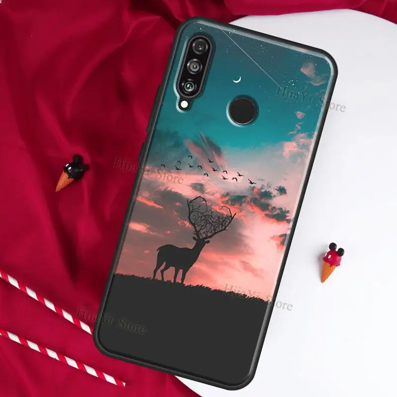 Deer Silhouette Painting For Huawei P30 Pro P20 P40 Lite P 10 Mate 20 Lite Case For Huawei P Smart 2019 Z Cover