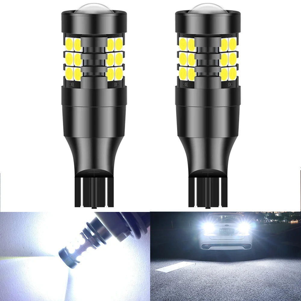 2PCS W16W LED T15 1156 7440 White Car Backup Reserve Light Bulb NO OBC ERROR Tail Lamp for Lada Niva Priora Kalina HONDA NISSAN