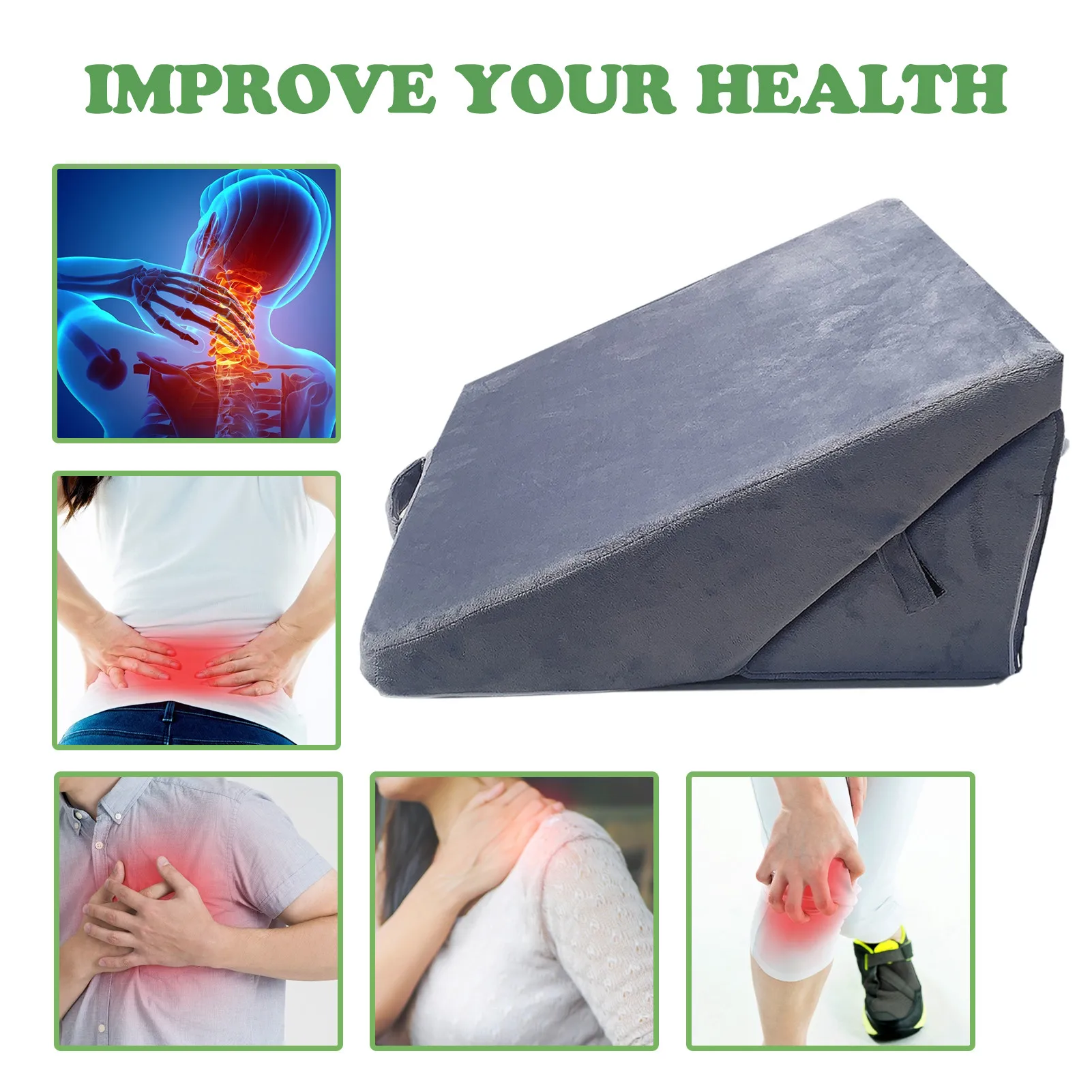 7 in 1 Design Bed Wedge Cushion Pillow Acid Reflux Pillow Elevating Leg Rest Wedge Bed Memory Foam Pillow