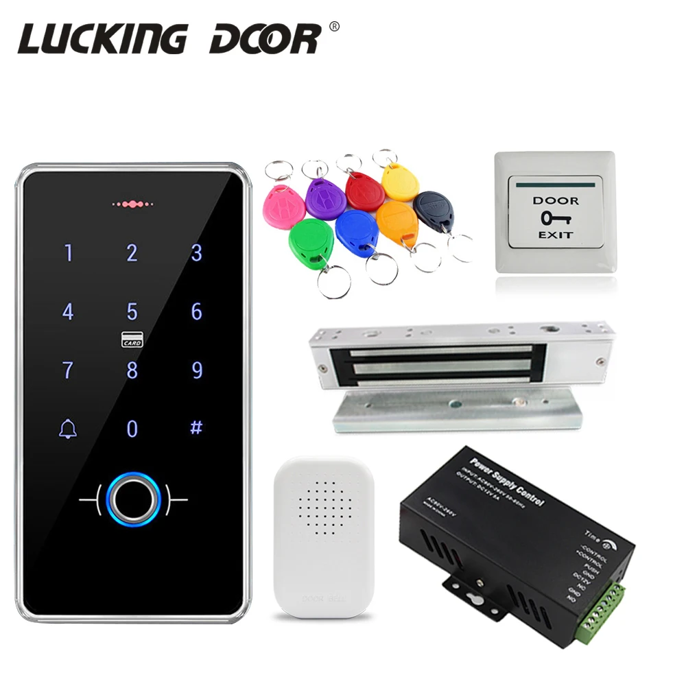 

Access Control System Kit access control keypad with Magnetic Lock DC12V Power Supply with 10 RFID Keyfobs for Entry Safe