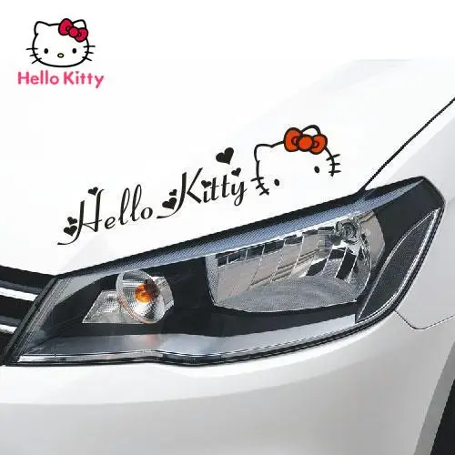 TAKARA TOMY Hello Kitty Car Sticker Light Eyebrow Sticker Car Light Sticker Cartoon Personality Car Decoration Sticker