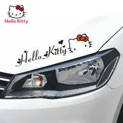 TAKARA TOMY Hello Kitty Car Sticker Light Eyebrow Sticker Car Light Sticker Cartoon Personality Car Decoration Sticker