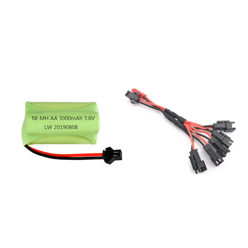 Никель-металлогидридный аккумулятор 4,8 в, 3000 мАч + зарядное устройство 4,8 в для радиоуправляемых игрушек, автомобилей, лодок, пистолетов, резервуаров, перезаряжаемая батарея 4,8 в, никель-металлогидридный Аккумулятор AA
