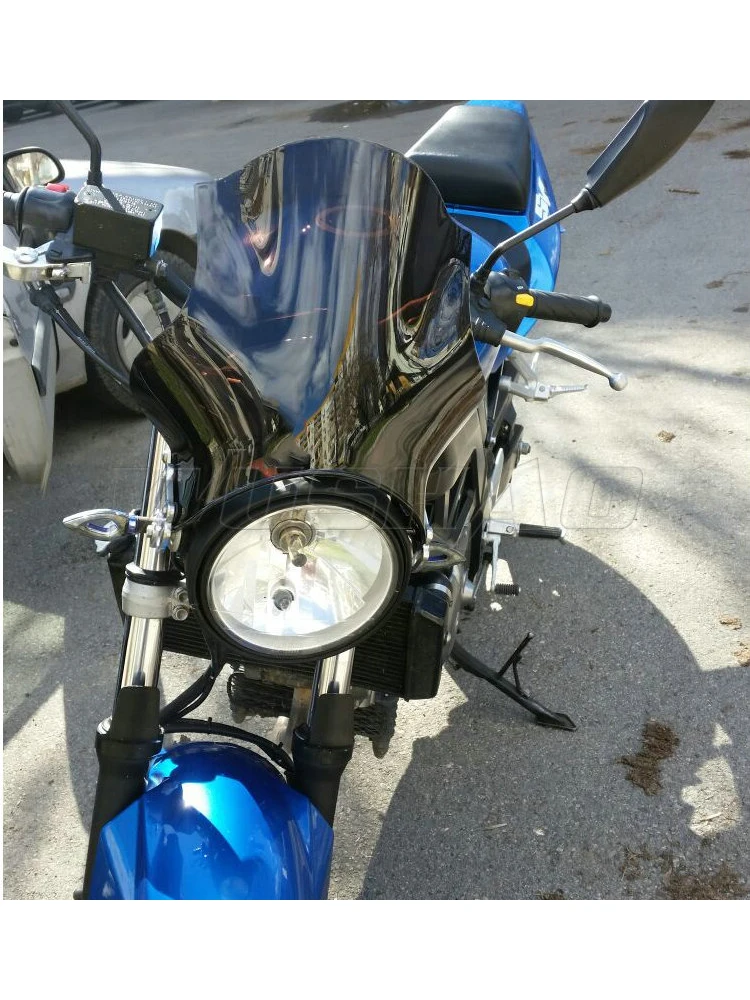 Universal Motorcycle Windshield Windscreen Round Lights Street Bike Glass As For Honda Yamaha Kawasaki Suzuki Smoke