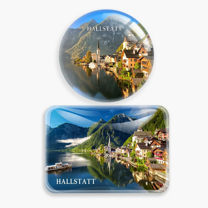 Hallstatt Austria  Fridge Magnet World Travel Souvenir glass Refrigerator Magnetic Stickers Home Decor Tourist gift