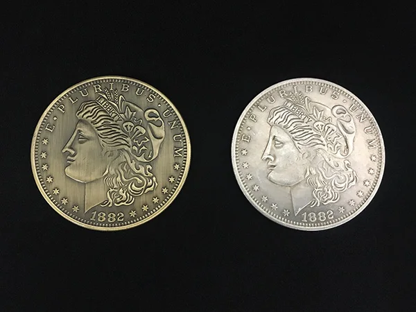 Jumbo Morgan Dollar (7cm) Magic Tricks Magician Close Up Street Illusions Props Accessories Appearing Vanishing Coin Magia