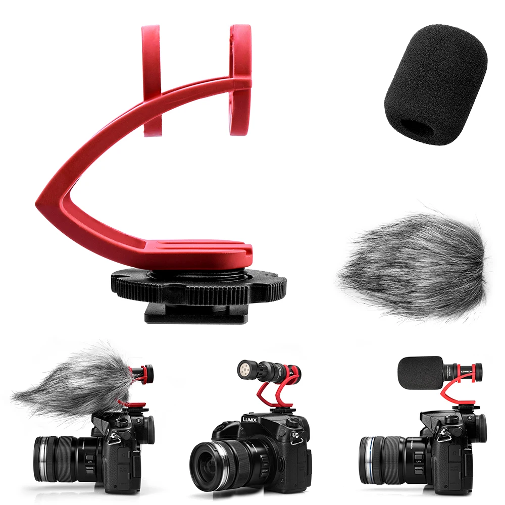 Comica CVM-VM10II gravação de vídeo microfone na câmera/telefone para canon nikon sony dslr filmadora para iphone samsung s9 s10
