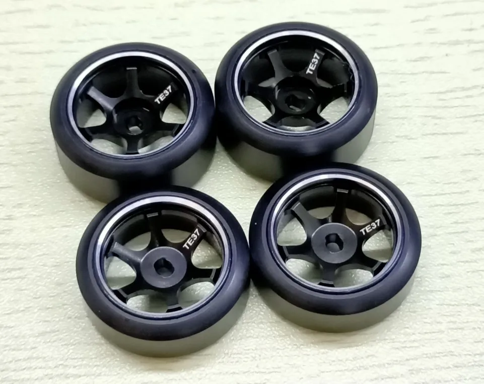 MINI-Q Hgd1 MINI-Z DRZ MINI-D K969 Mosquito Car Metal Hub Drift Tire TE37 with Tires for Rc Mosquito Car