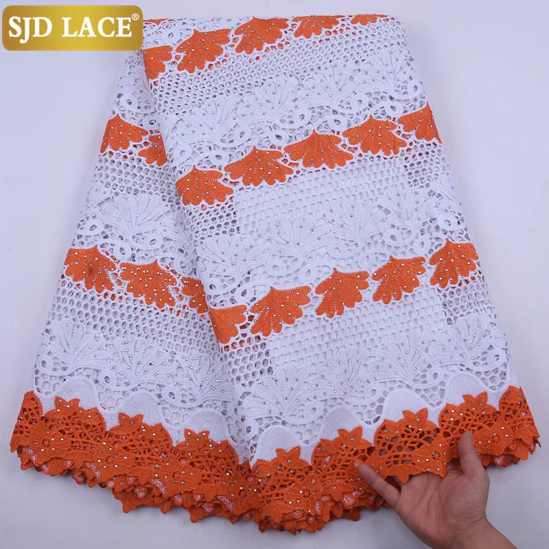 SJD LACE Clearance Style African Lace Fabric 2024 New Nigerian Water Soluble Guipure Cord Lace For Wedding Party Dress Sew 2140