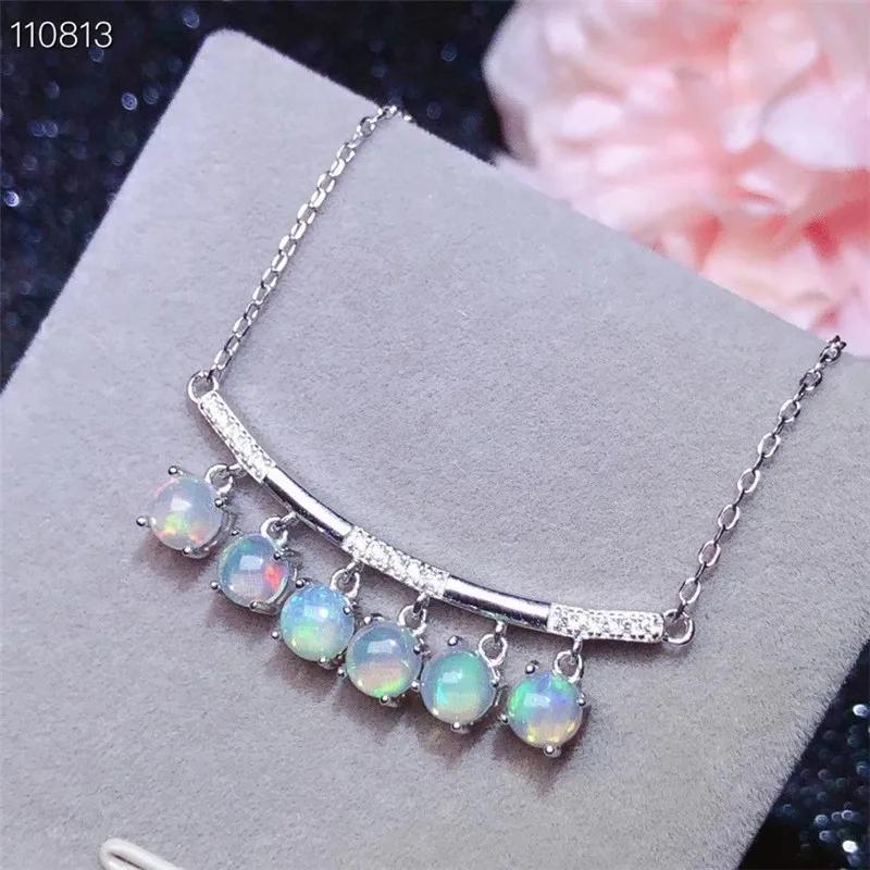 

Natural Opal Pendant, Australian Mining Area, Color Change Effect, 925 Silver Send Chain