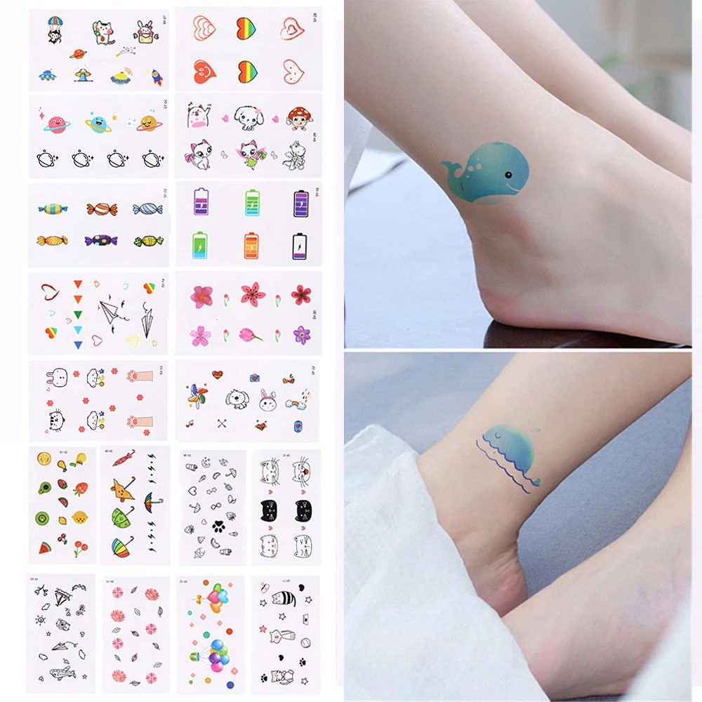 

30 Pcs/Lot Color Tattoo Set Face Temporary Tattoo Child Tattoo Sticker Body Tatoo for Kids Cute Tattoo Children Tattoos