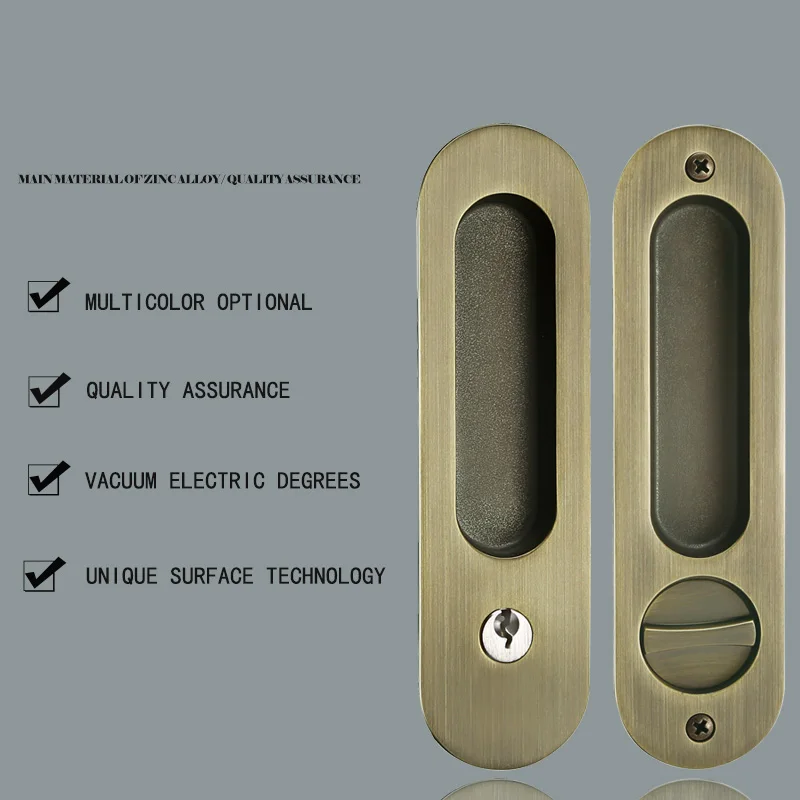 TOPKNORR Sliding Door Lock Invisible Indoor Sliding Door Lock Kitchen Folding Door Single Hook With Key Sliding Door Hook Lock
