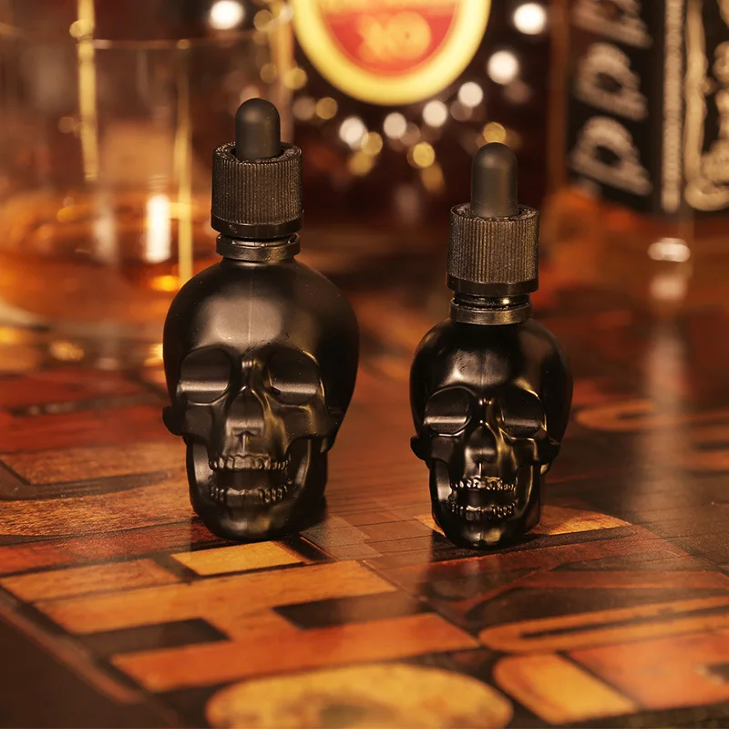 Skull Shape Glass Dropper Bottle Glass Eliquid Dropper Bottle Halloween Decoration Glass Dropper Bottle Jars Vials with Pipette