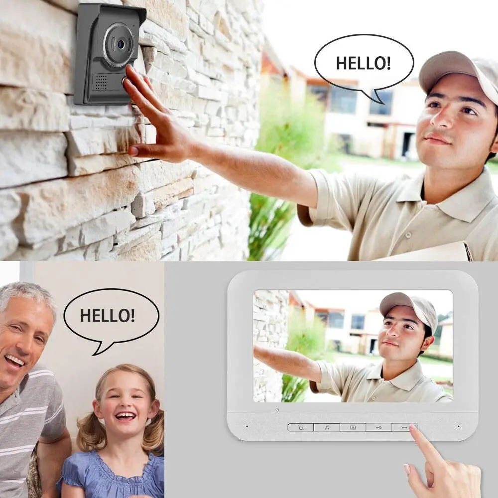 7inch Video Door Phone Intercom HD Camera System Video Door Entry Panel Intercoms for Private Home Call Panel