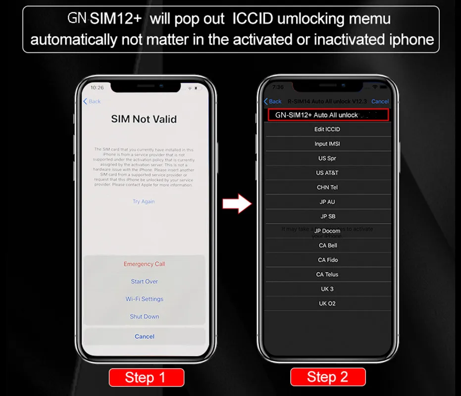 10 pz/lotto GN SIM Chip IOS 15 Menu Pop-Up automatico modalità ICCID perfetta per iPhone 13 Pro Max/13 Pro/13/13 Mini/12 Pro max/12/11/XS/XR