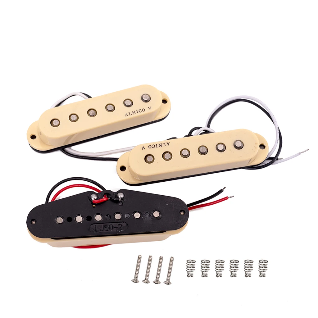 Alnico V Guitar Pickup Single Coil Humbucker Pickups Neck Middle Bridge Set for ST Beige