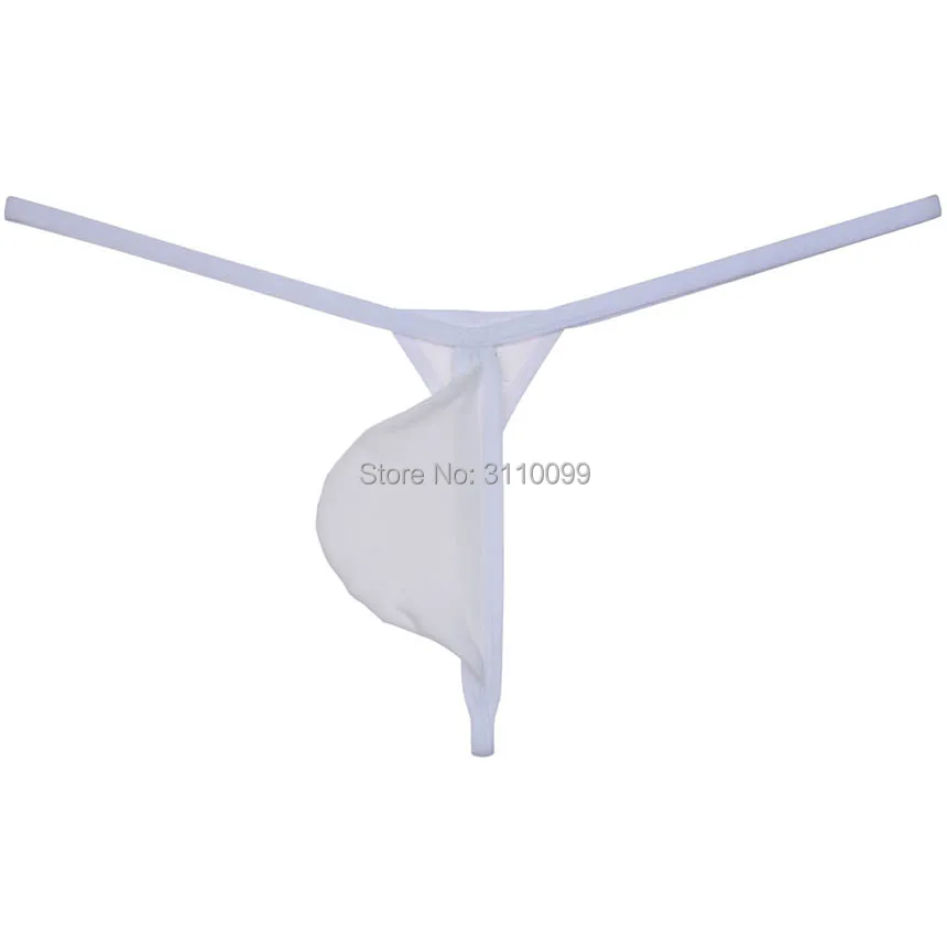 Men\'s Tear Drop T-back Bulge Pouch Underwear Lightsome Breathe Freely Mini Skinny Ice Silk G-string Tangas