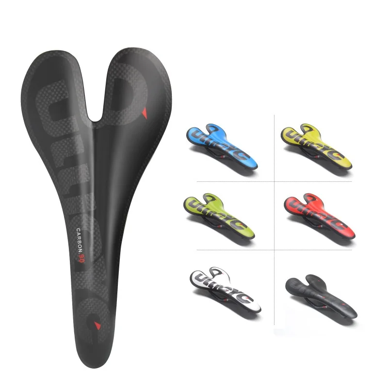 Carbon Fiber Saddle Cushion MTB Mountain Bike Road Bicycle Folding Bike Ultralight Carbon Bike Saddle Seat Black/Red/Green